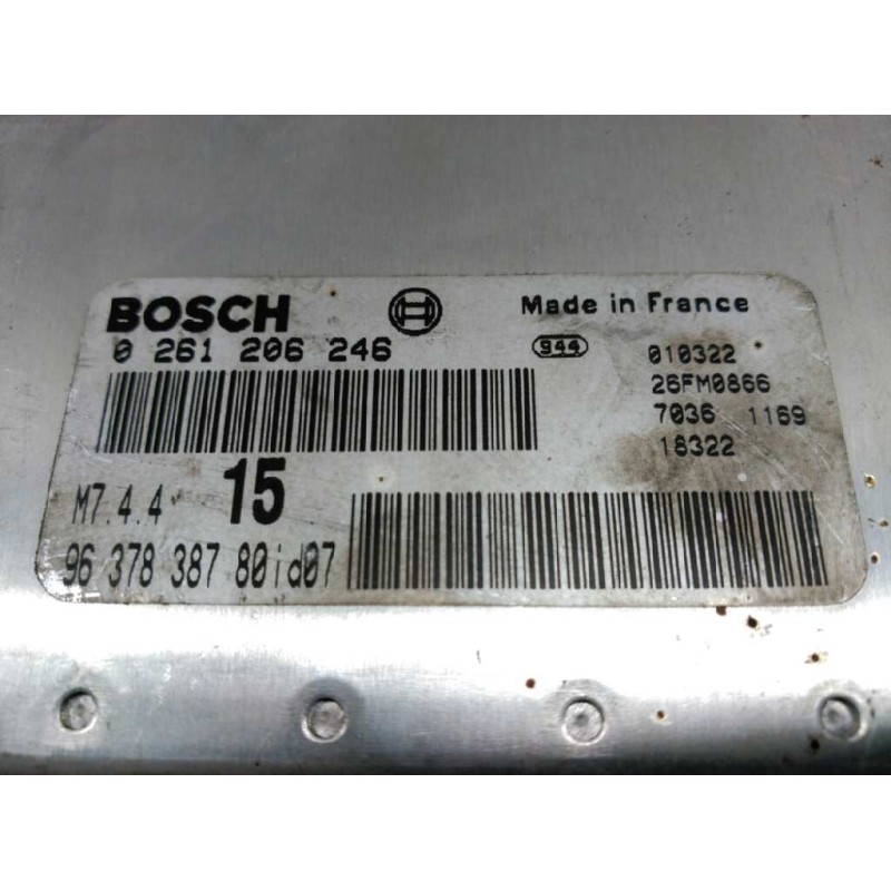 Recambio de centralita motor uce para citroën saxo 1.1 furio referencia OEM IAM 9637838780 0261206246 3