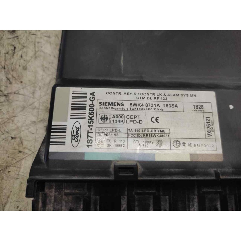 Recambio de caja reles / fusibles para ford mondeo berlina (ge) ambiente referencia OEM IAM 1S7T15K600GA 5WK48731A - Negro 2