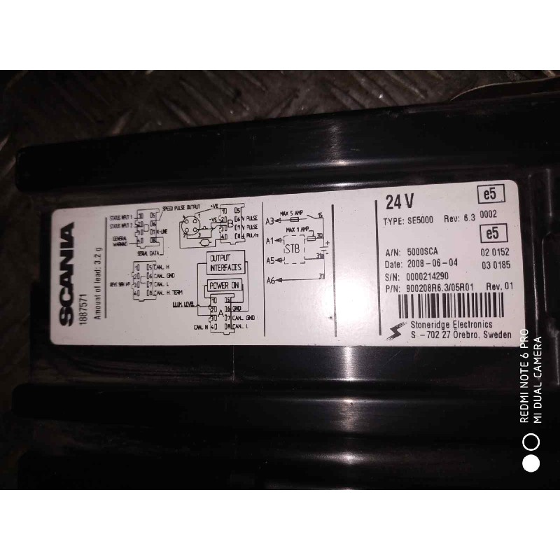 Recambio de tacografo para scania serie p/g/r (l-clase) fsa g420 (4x2) corto cg 14 referencia OEM IAM SE5000 1887571 - Blanco 2