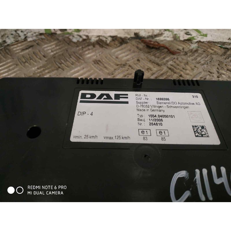 Recambio de cuadro instrumentos para daf serie xf105.460 fsa 4x2 space-cab referencia OEM IAM 1699396 3