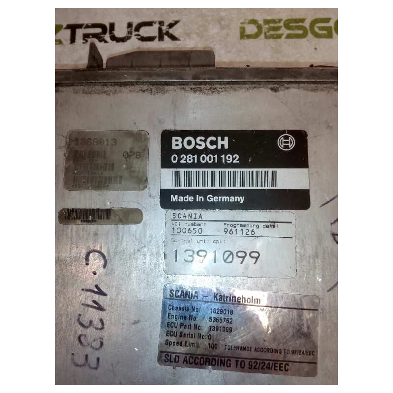 Recambio de modulo electronico para scania trucks serie 3 l 113 cll referencia OEM IAM 0281001192 1391099 - Amarillo 2