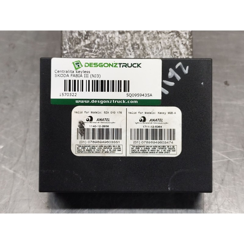 Recambio de centralita inmovilizador para skoda fabia iii (nj3) 1.4 tdi referencia OEM IAM 5Q0959435A  