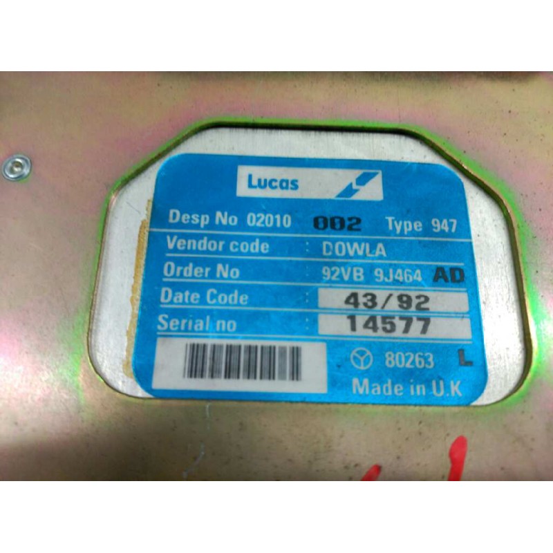 Recambio de centralita motor uce para ford transit bus 1995 2.5 td referencia OEM IAM 92VB9J464AD 3