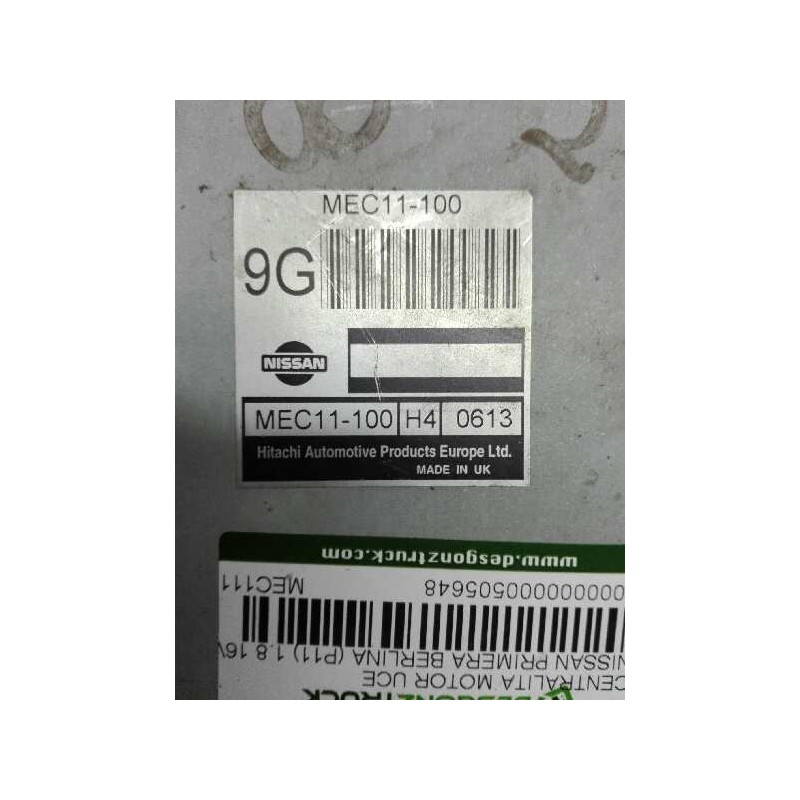 Recambio de centralita motor uce para nissan primera berlina (p11) 1.8 16v cat referencia OEM IAM MEC11100H40613 5