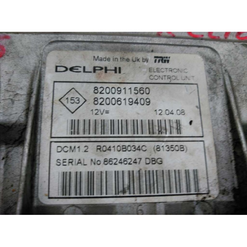 Recambio de centralita motor uce para renault clio iii referencia OEM IAM 8200911560 8200619409 DELPHI 6